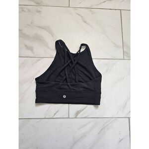 Lululemon High Neck Energy Tough Ribbed Black Sports Bra Size 6